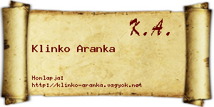 Klinko Aranka névjegykártya