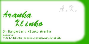 aranka klinko business card